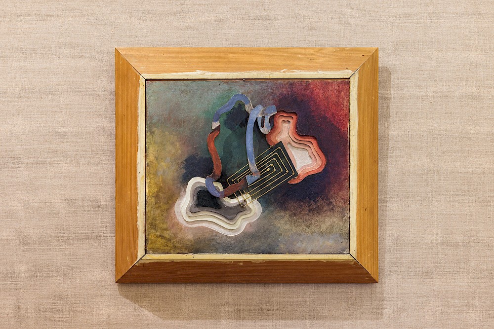 Eine negative und positive Variation derselben Form von einem Kraftfeld gehalten und [von einem] Band überschwebt