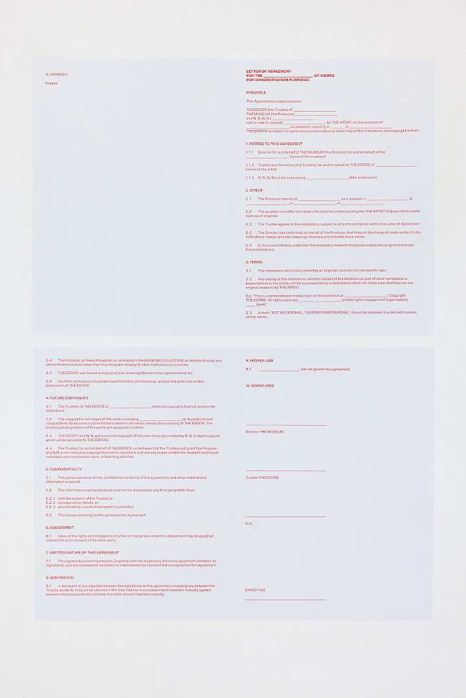 NOT AN ORIGINAL / Works for Demonstration Purposes, Letter of Agreement, Factography